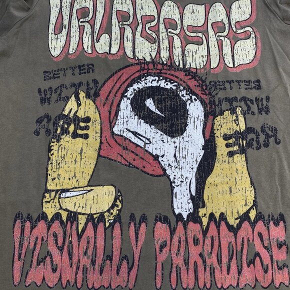 Valabasas Men's "V Paradise" Graphic T-Shirt Vintage Grey Size M | Short Sleeve - Picture 3 of 12